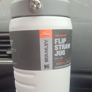 Stanley Classic Gray and White Flip Straw Jug
